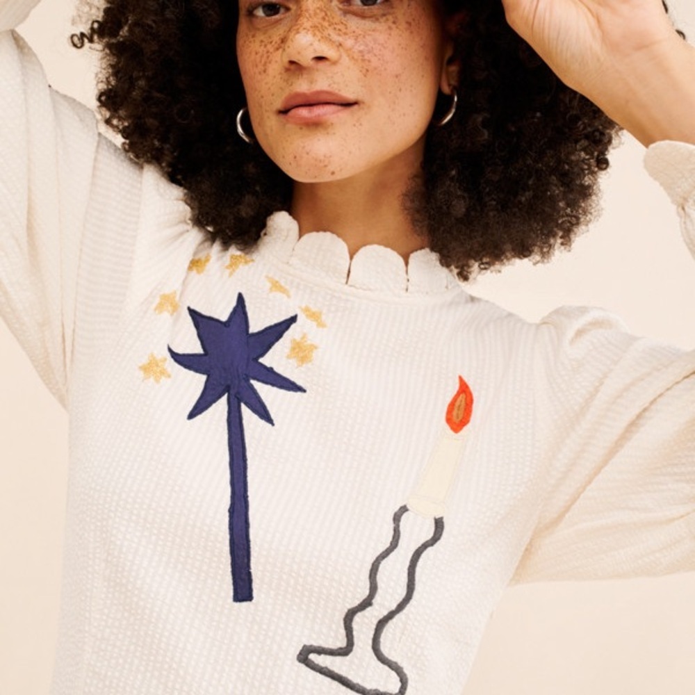 Stella nova seersucker magic Katara Handcrafted Midi Dress Size Large - Picture 6 of 14